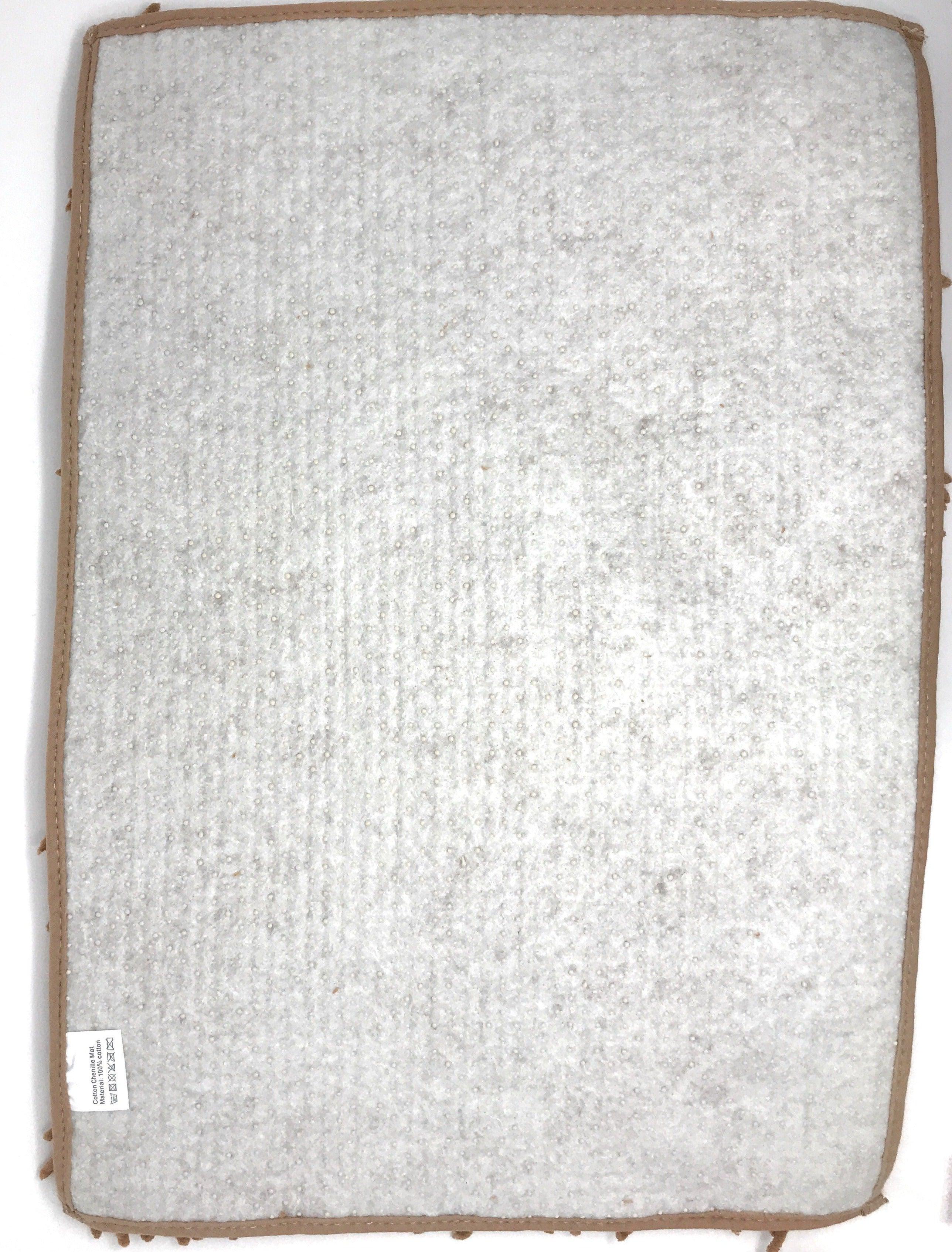 DaDa Bedding Coffee Brown Shaggy Soft Chenille Noodle Carpet Rug Bath Mat