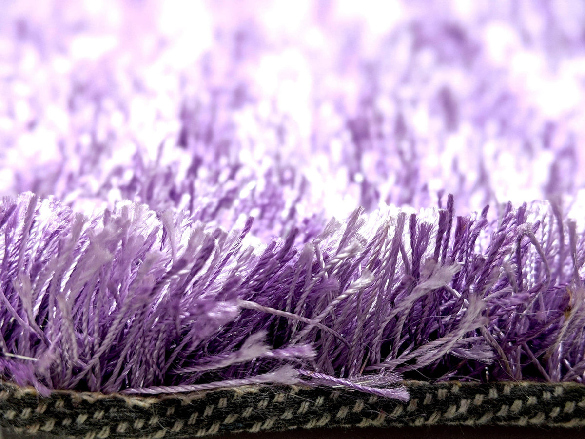DaDa Bedding Shaggy Soft Door Mat Carpet Rug - 20" x 32" Striped Shiny Purple Lavender