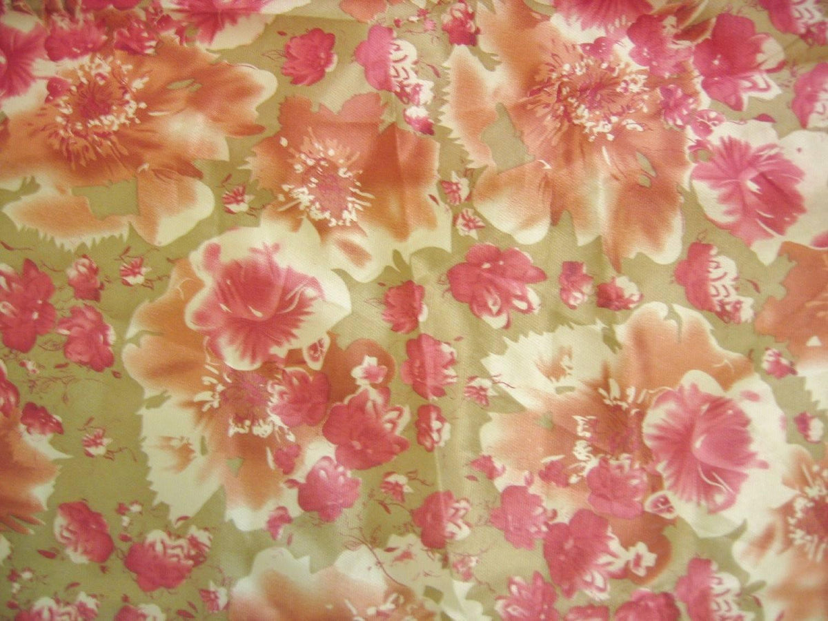 DaDa Bedding Sunrise Hibiscus Floral Dust Ruffle Pleated Satiny Pink Bed Skirt - 14" Drop (BS-BM465L-1)