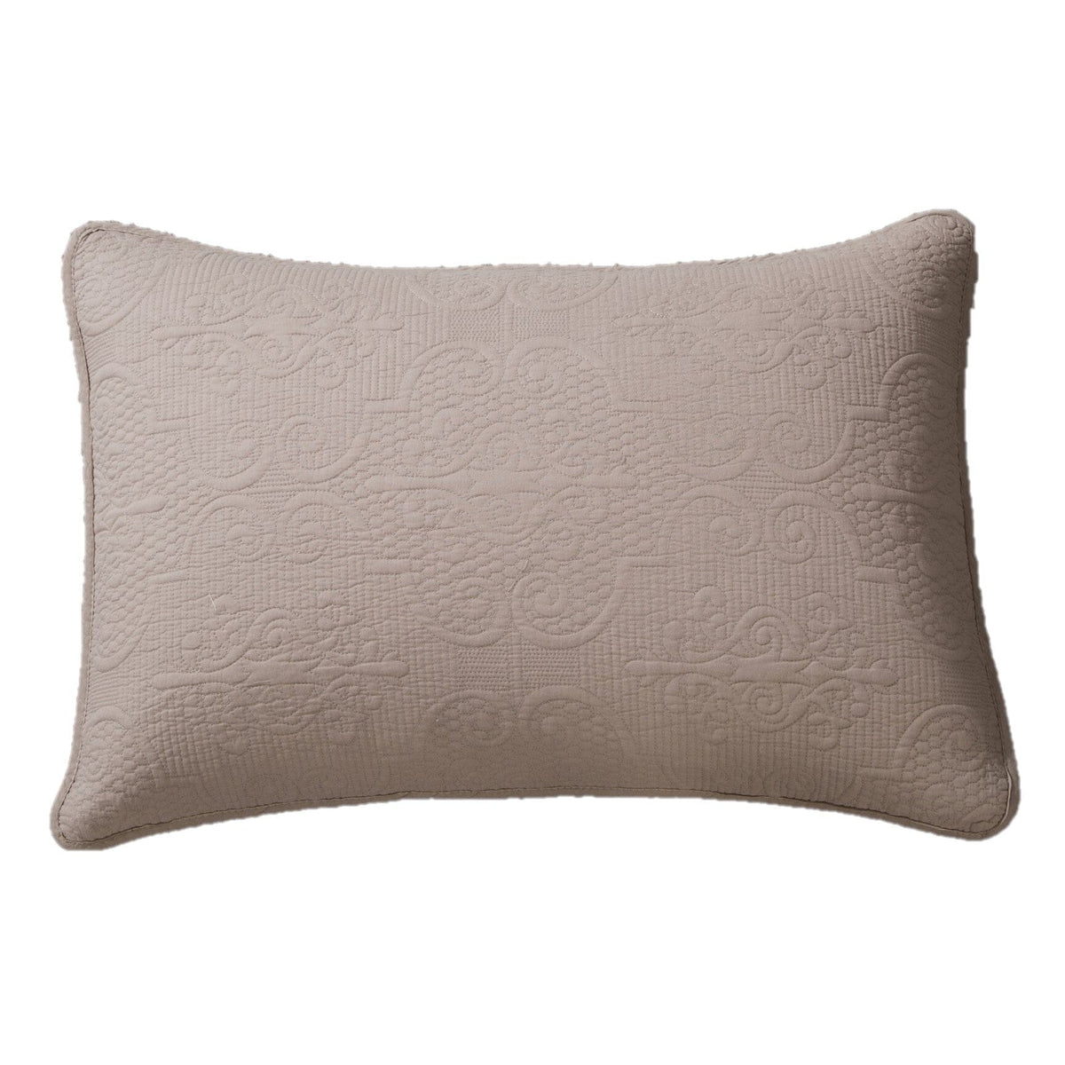 DaDa Bedding Taupe Beige Sand Dollar Floral Quilted Cotton Pillow Sham - 1-Piece (JHW585)