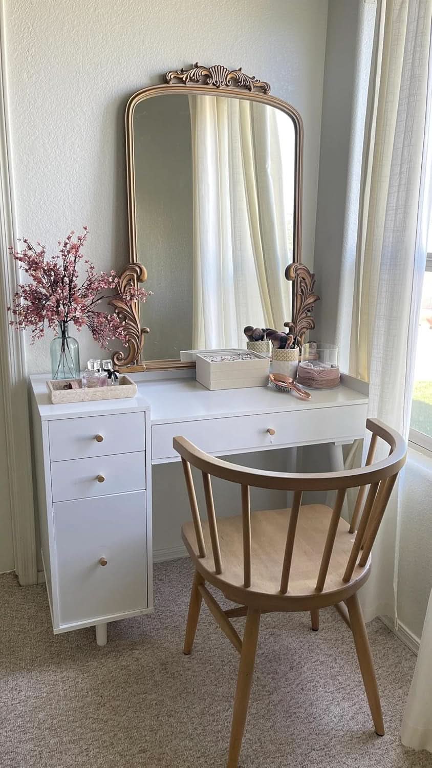 Daisy Vanity Desk Makeup Table With 4 Drawers White