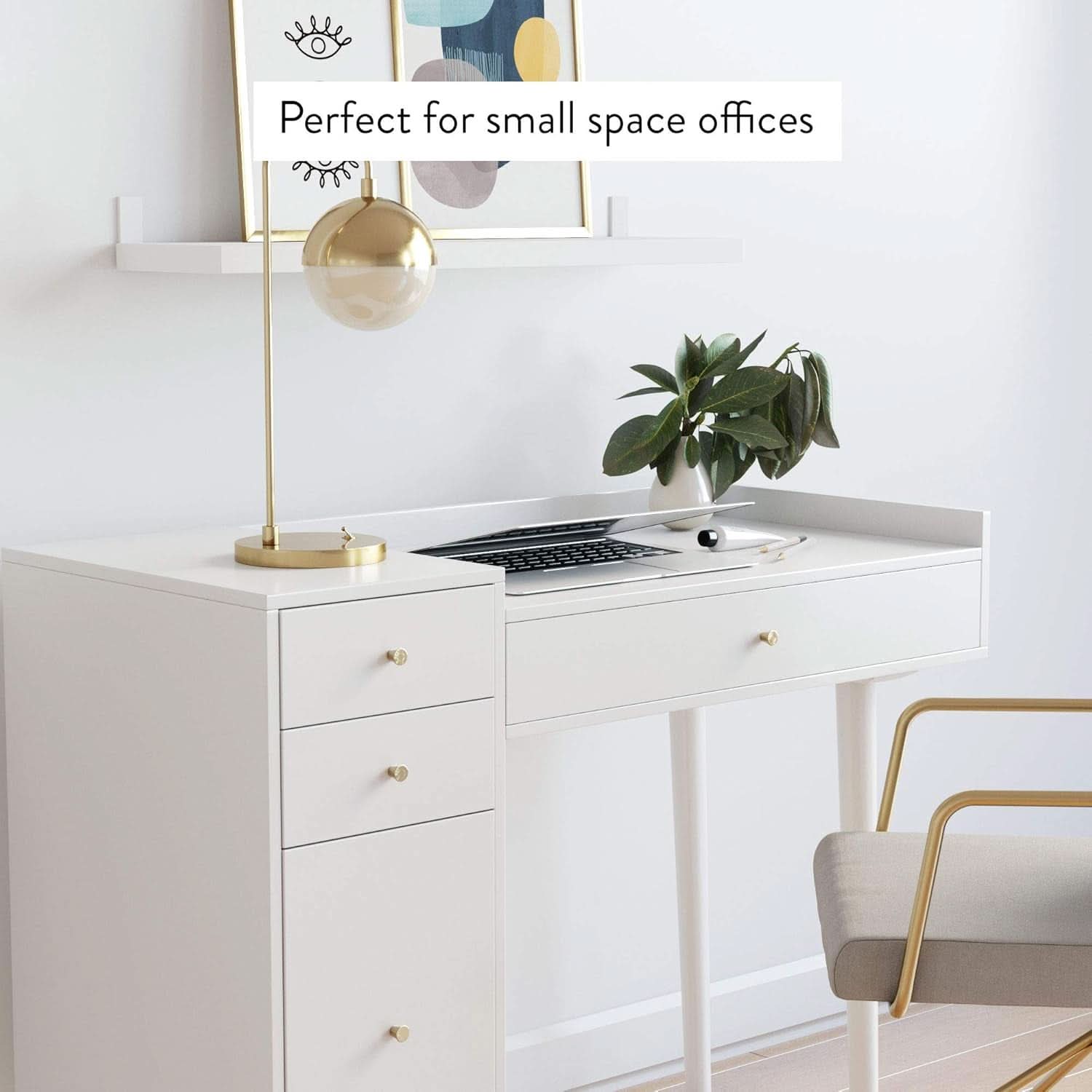 Daisy Vanity Desk Makeup Table With 4 Drawers White