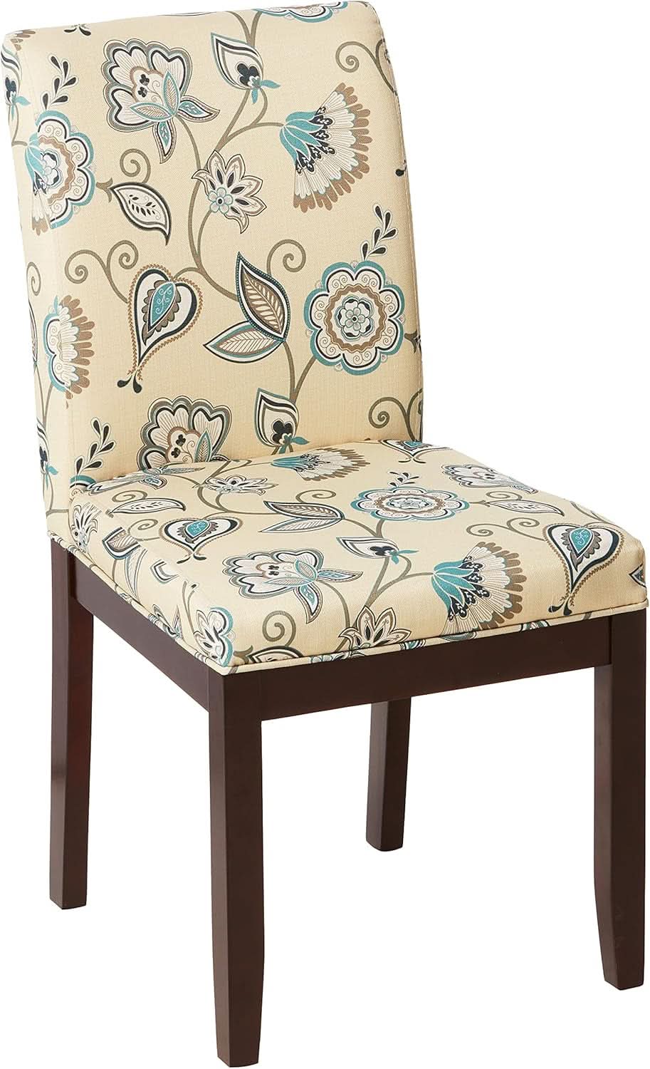 Dakota Upholstered Parsons Chair Avignon Sky Espresso Legs