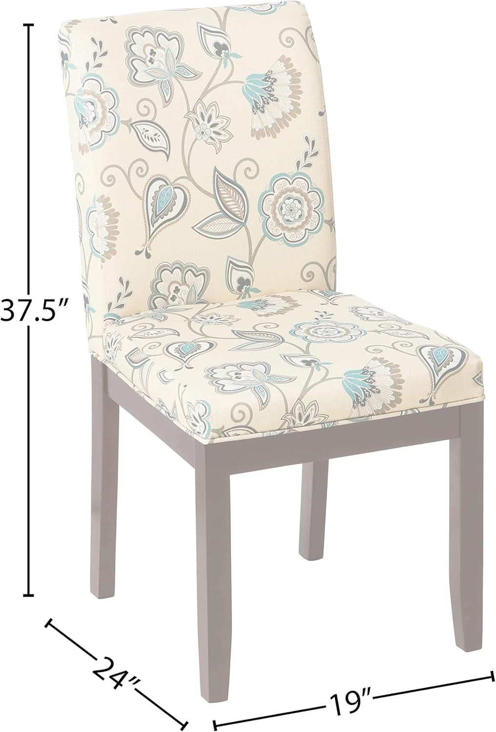 Dakota Upholstered Parsons Chair Avignon Sky Espresso Legs