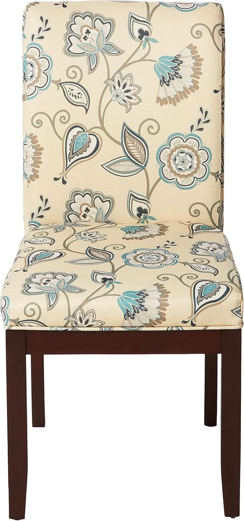 Dakota Upholstered Parsons Chair Avignon Sky Espresso Legs