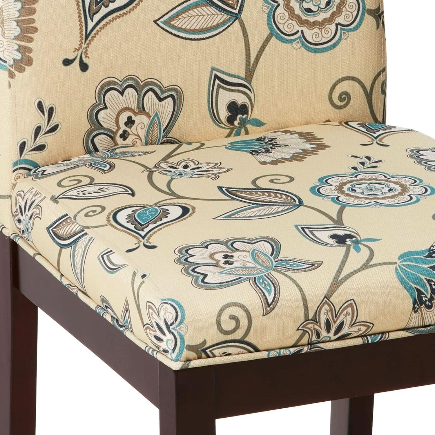Dakota Upholstered Parsons Chair Avignon Sky Espresso Legs