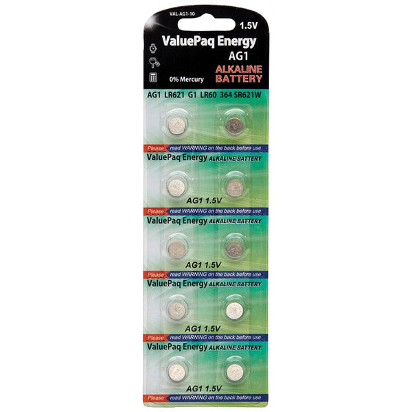 Dantona VAL-AG1-10 ValuePaq Energy AG1 Alkaline Button Cell Batteries ...