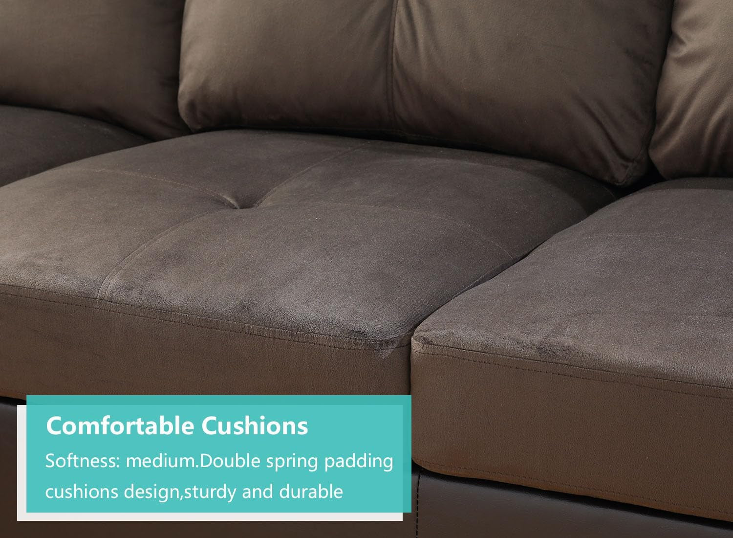 Dark Brown 105 Inch Sectional Sofa With Storage Ottoman Right Chaise