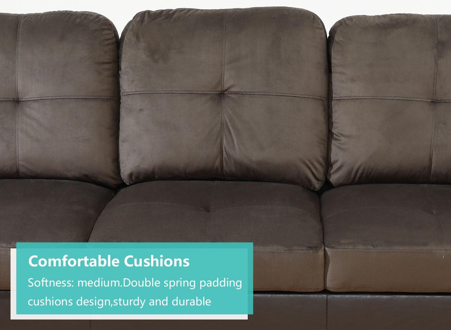Dark Brown 105 Inch Sectional Sofa With Storage Ottoman Right Chaise