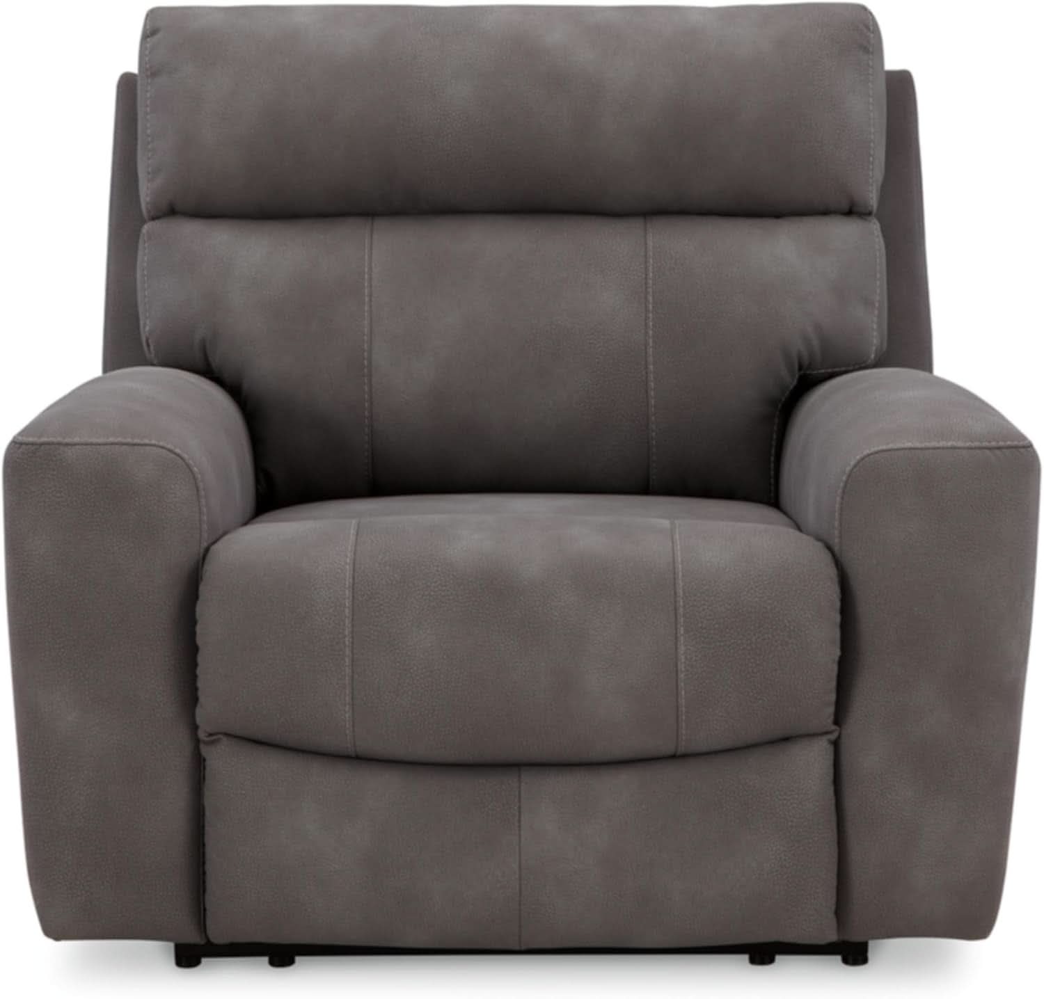 Dark Brown Faux Leather Wall Hugger Power Recliner Headrest
