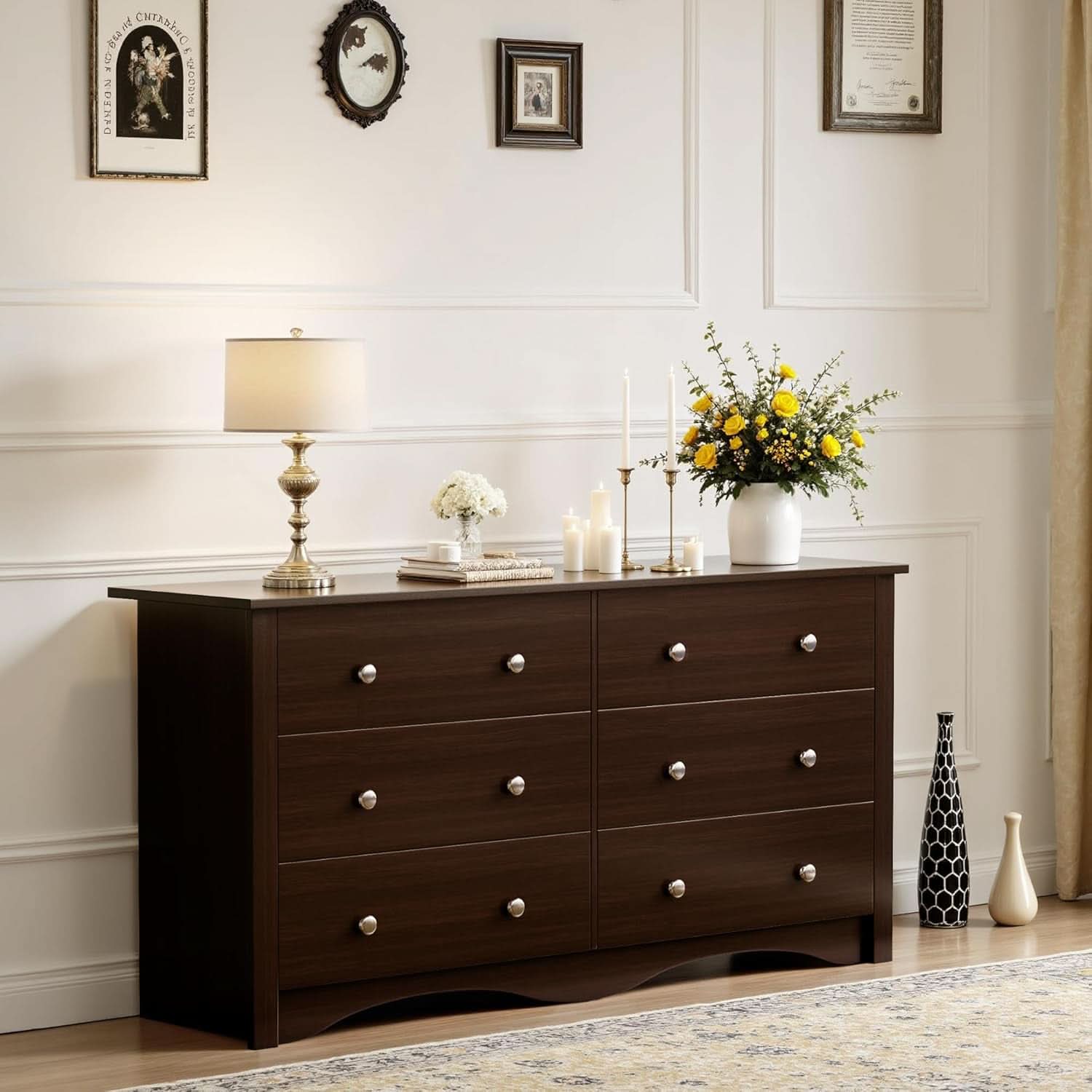 Dark Brown SolidWood Dresser Featuring Ample Storage