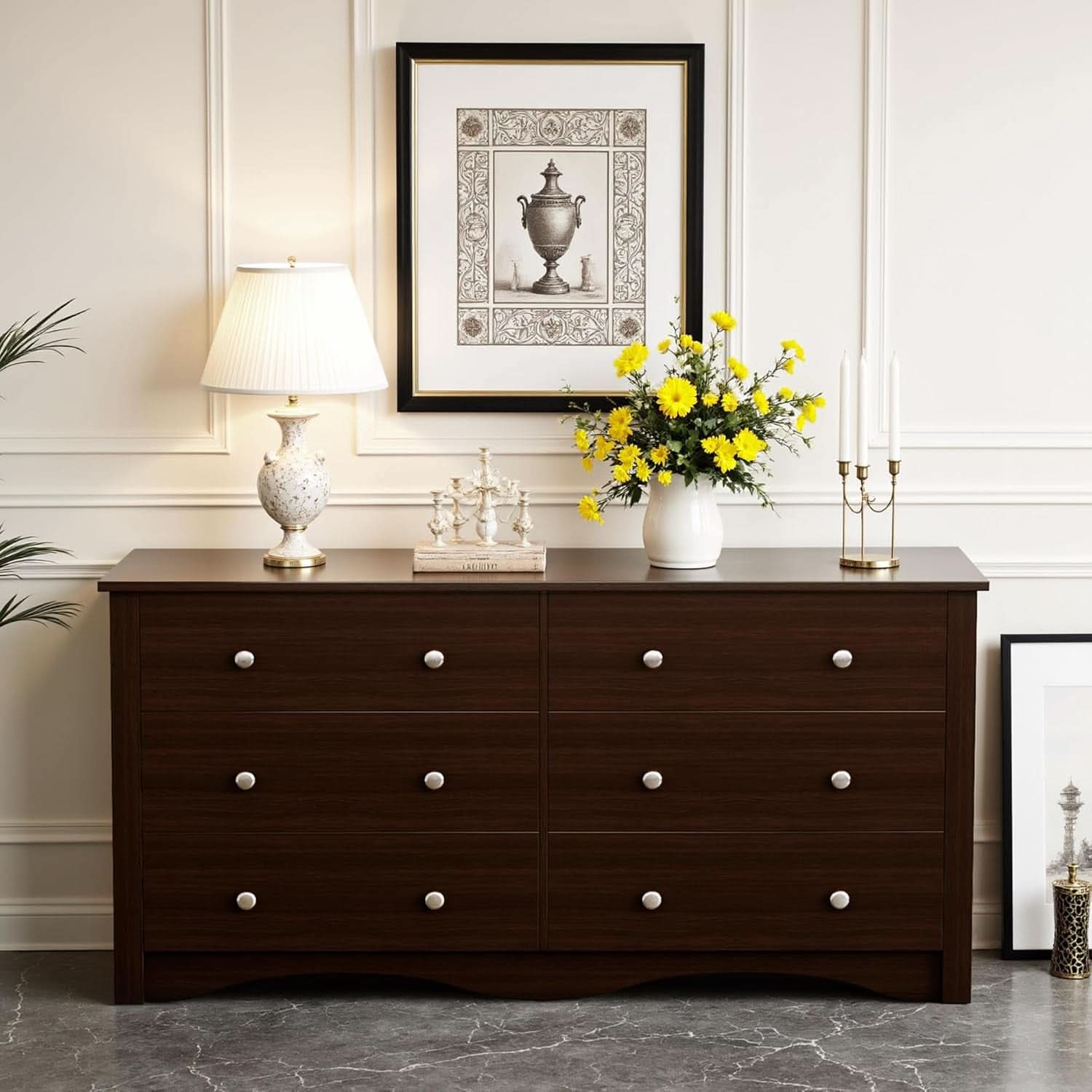 Dark Brown SolidWood Dresser Featuring Ample Storage