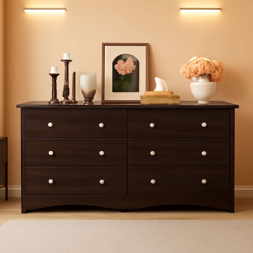 Dark Brown SolidWood Dresser Featuring Ample Storage