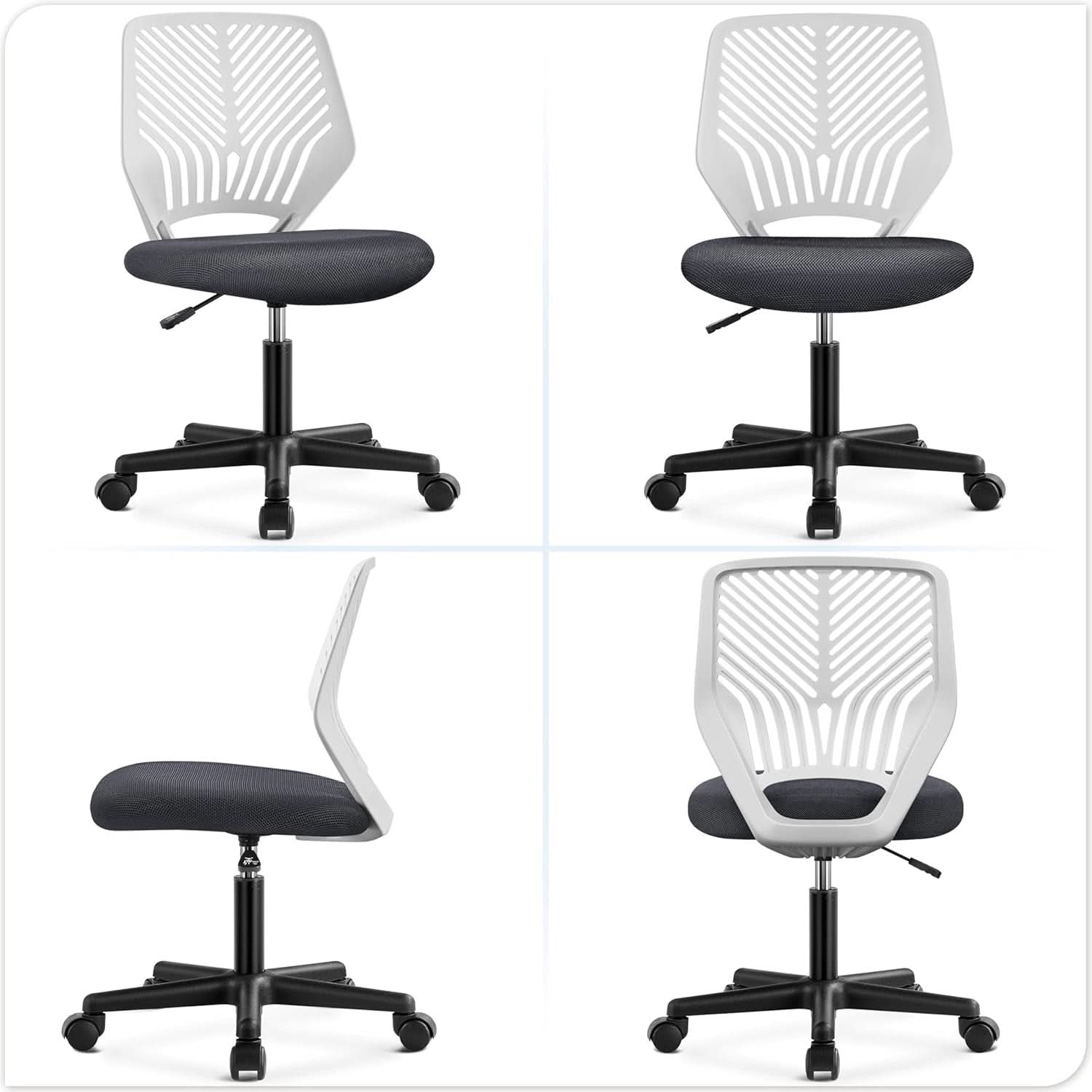Dark Gray Ergonomic Adjustable Desk Chair Lumbar Support