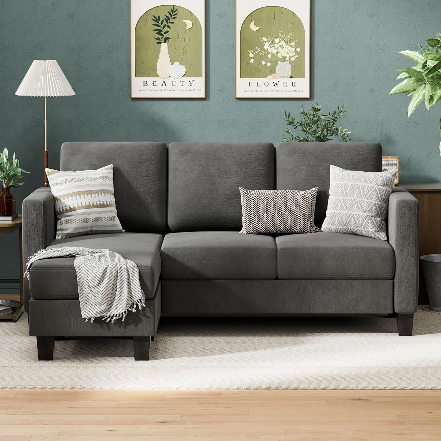 Dark Gray Sectional Sofa For Small Spaces Living Room