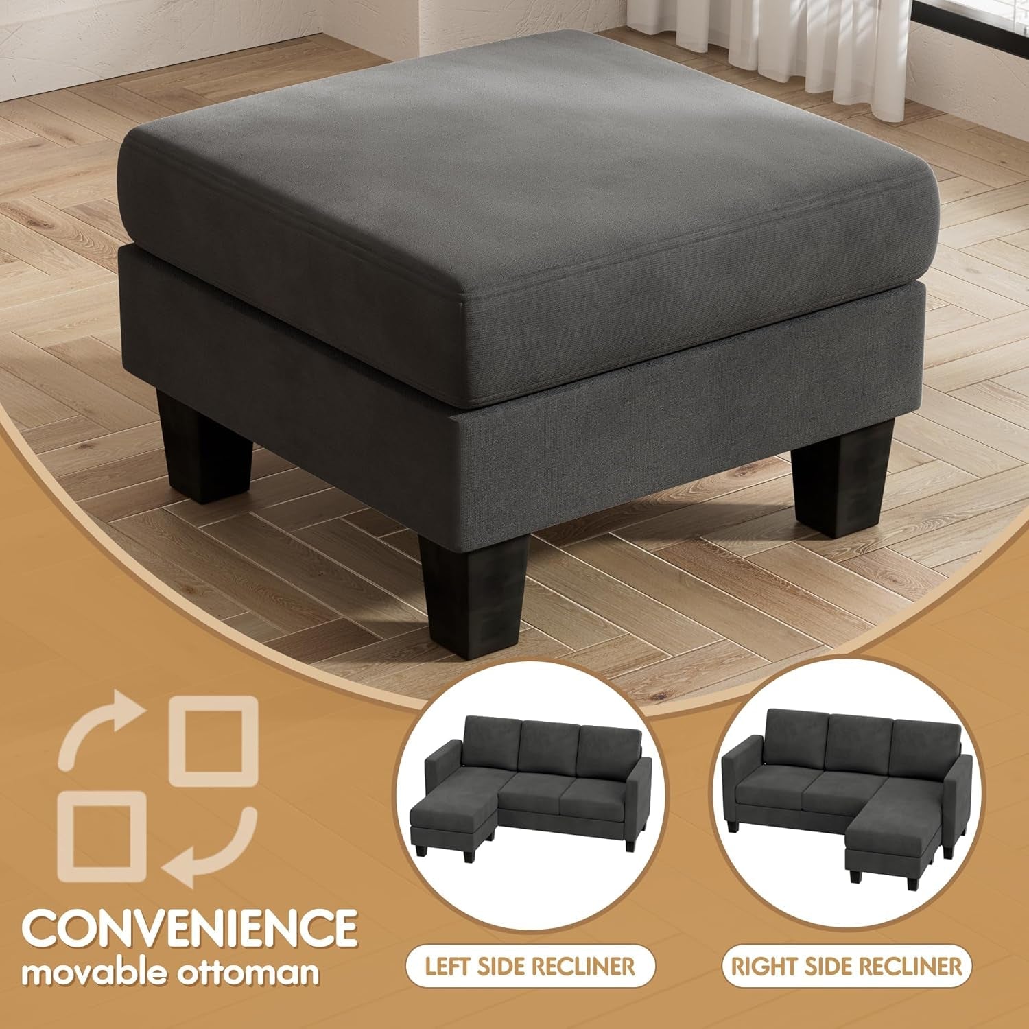 Dark Gray Sectional Sofa For Small Spaces Living Room