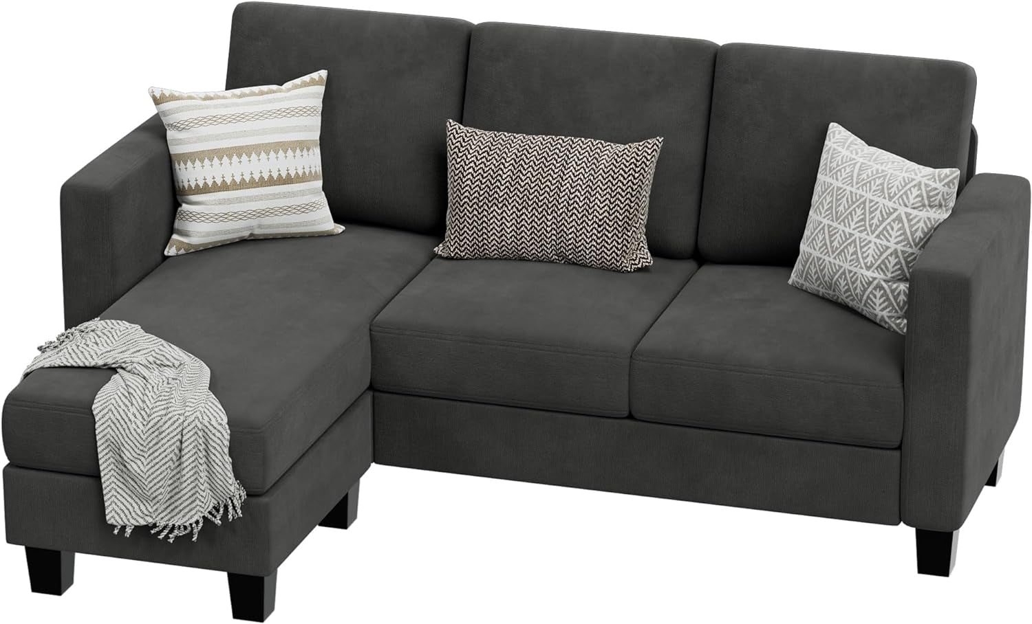 Dark Gray Sectional Sofa For Small Spaces Living Room