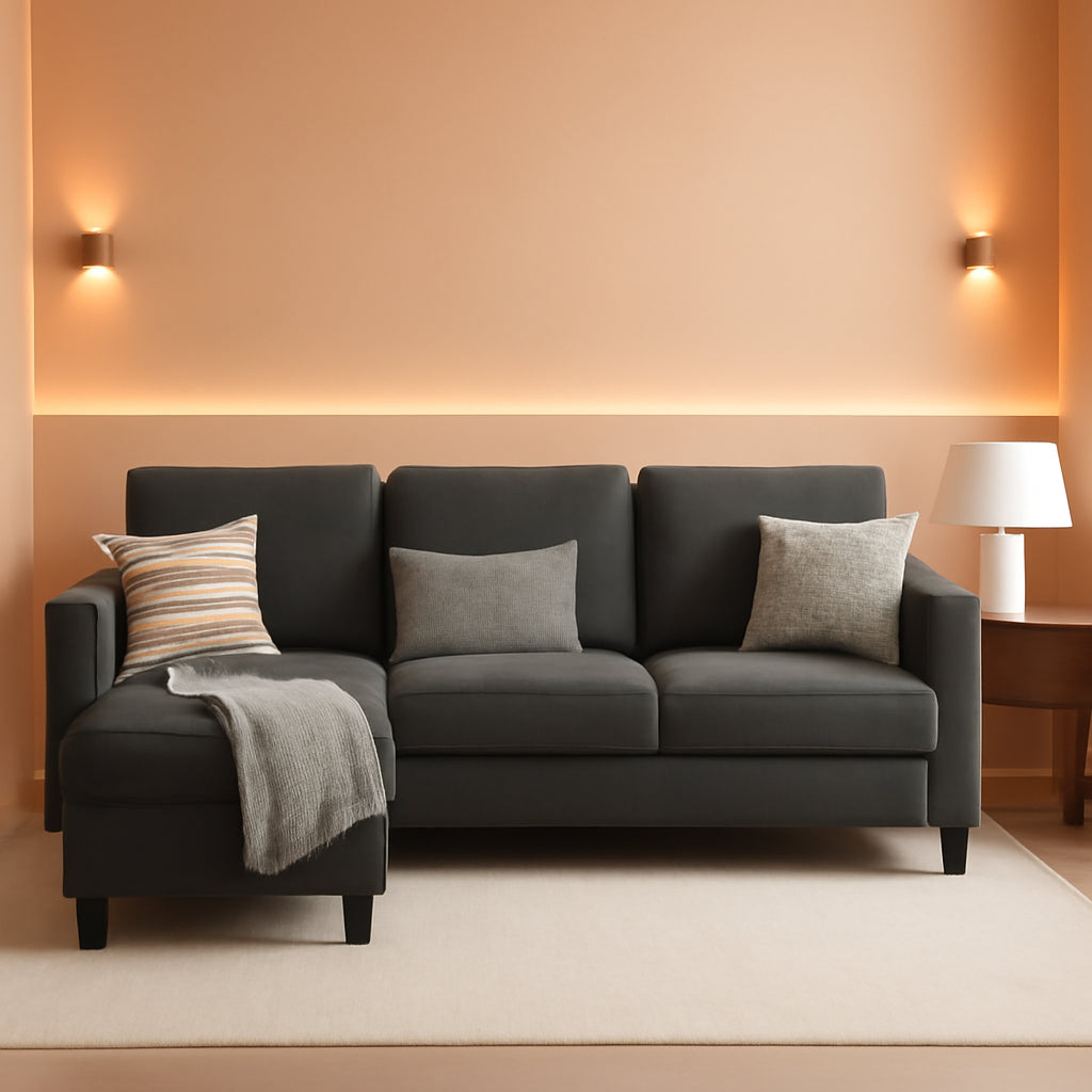 Dark Gray Sectional Sofa For Small Spaces Living Room