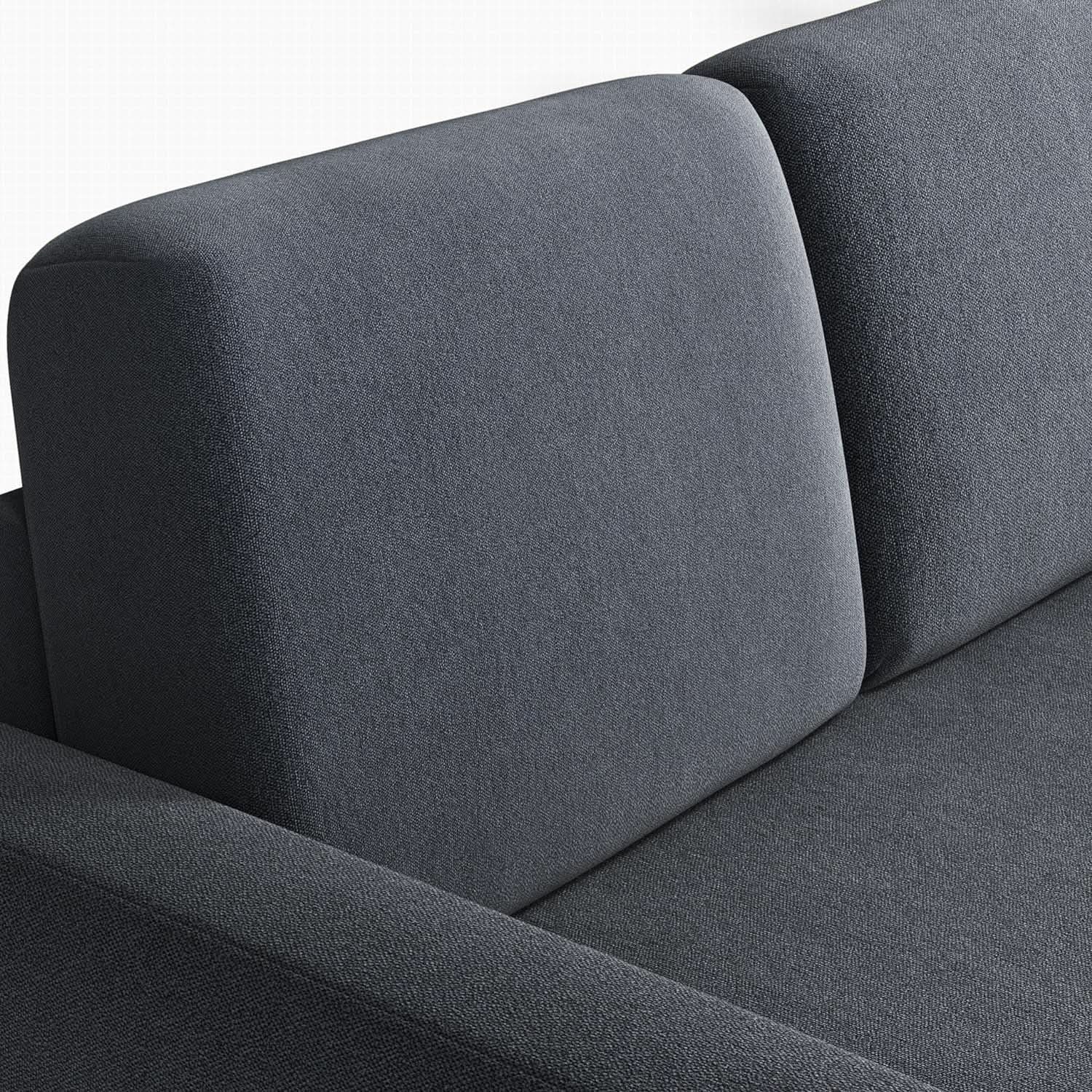 Dark Gray Sectional Sofa With Chaise And USB Charging