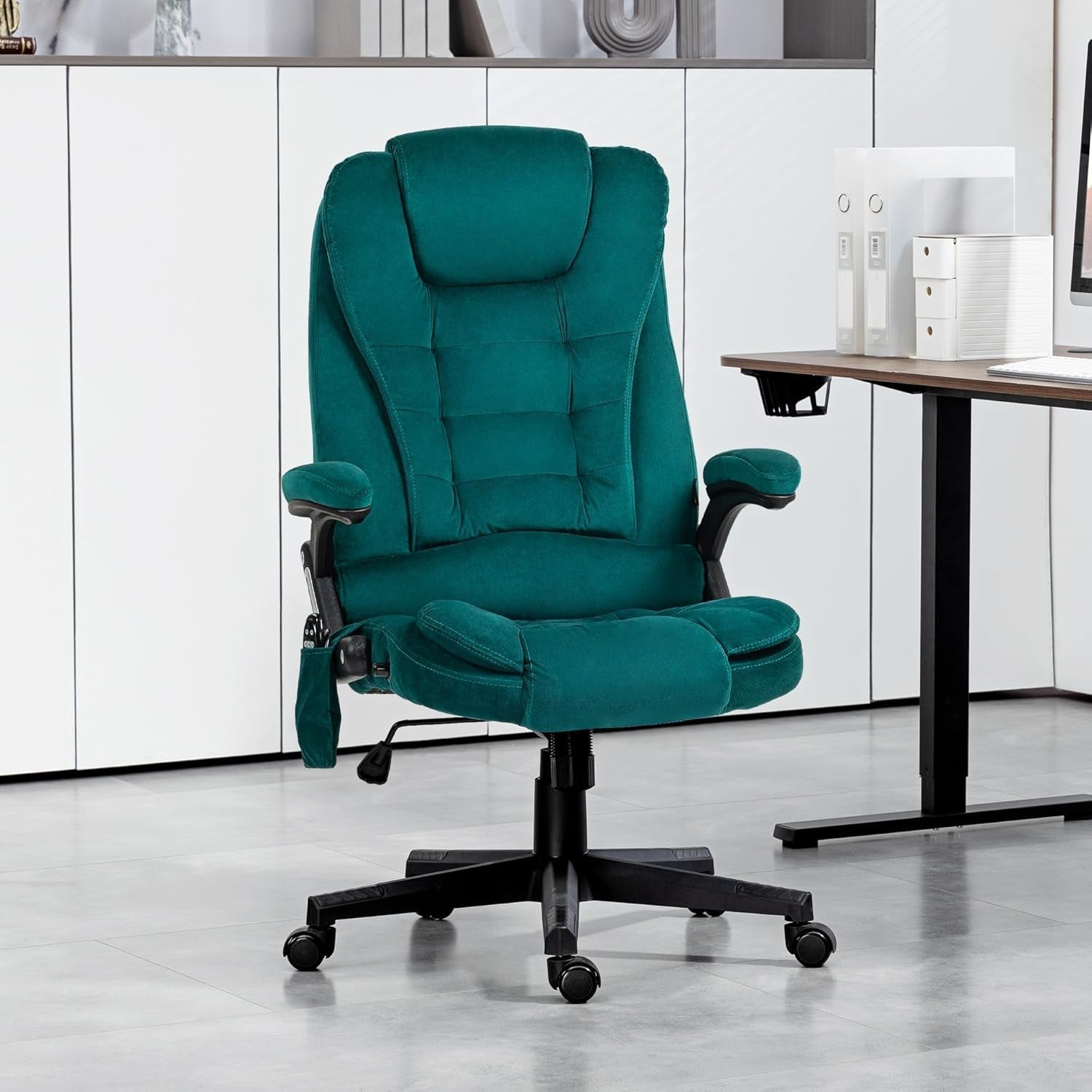 Dark Green 6 Point Massage Executive Office Chair With Heat
