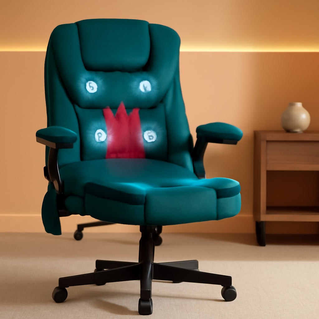 Dark Green 6 Point Massage Executive Office Chair With Heat