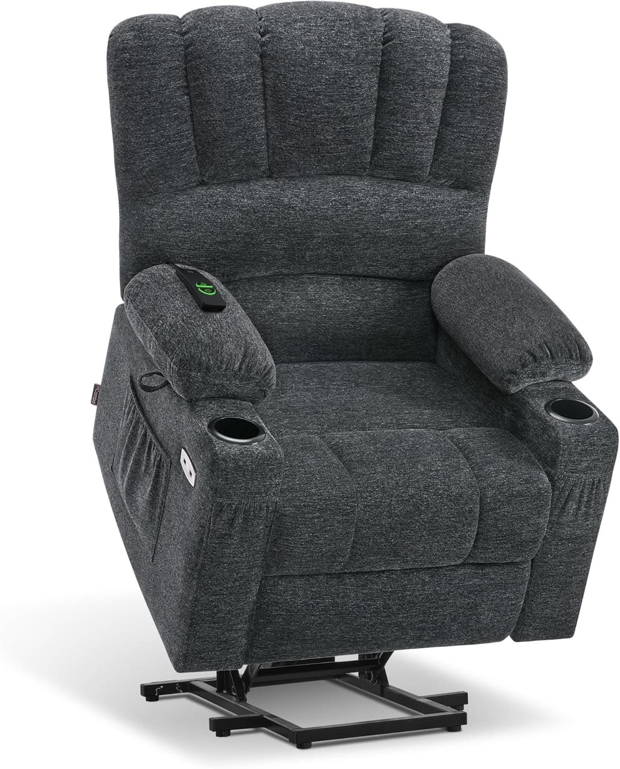 Dark Grey Power Lift Recliner With Massage And USB Charging