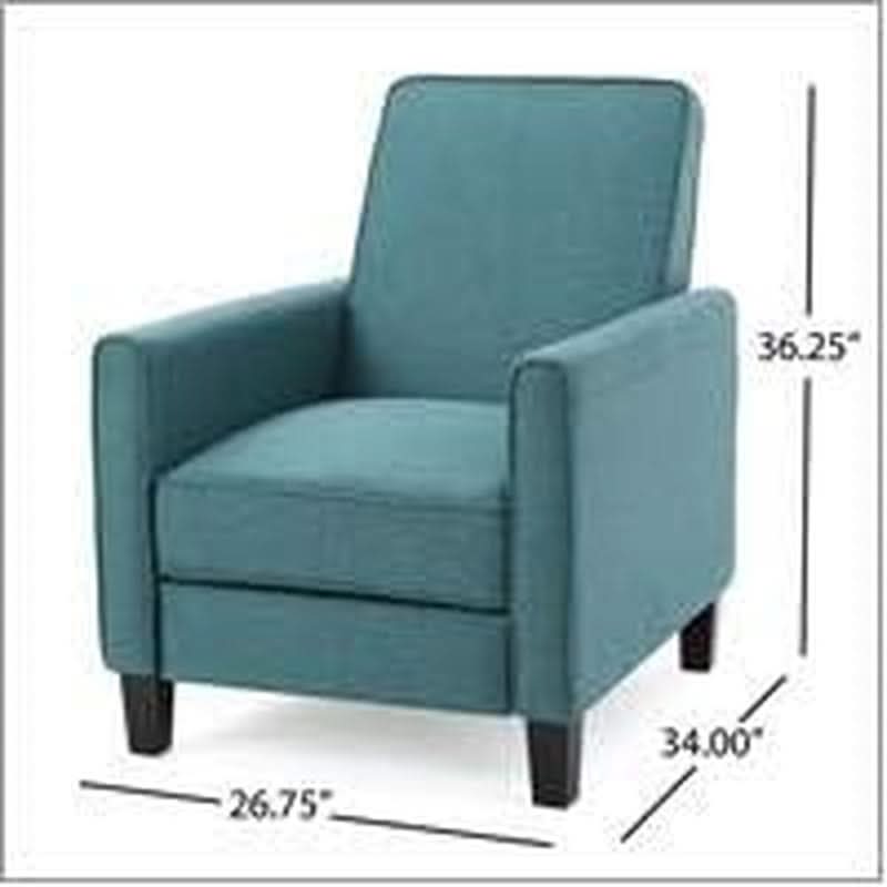 Dark Teal Fabric Recliner Club Chair 26.75W 36.25H