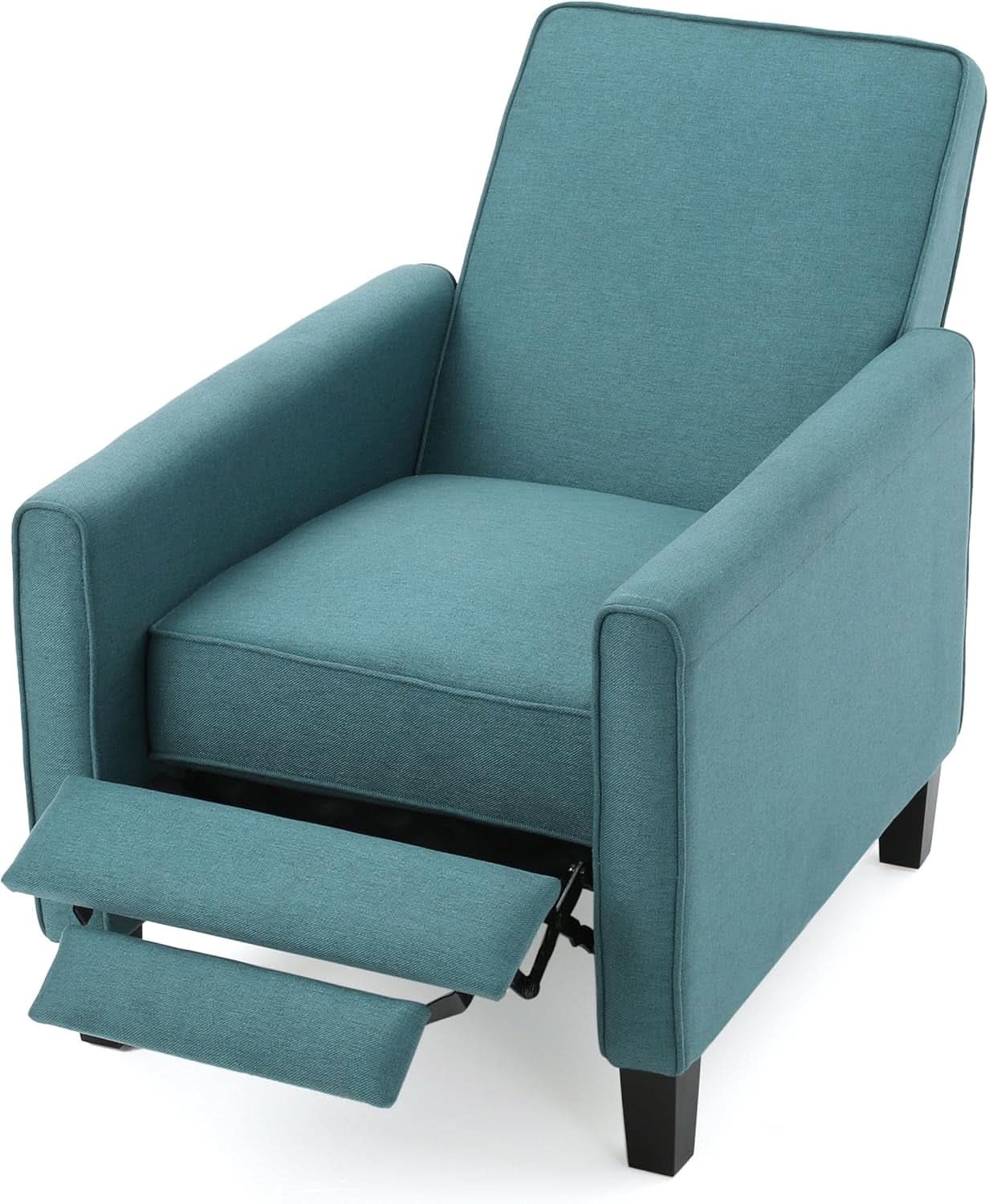 Dark Teal Fabric Recliner Club Chair 26.75W 36.25H