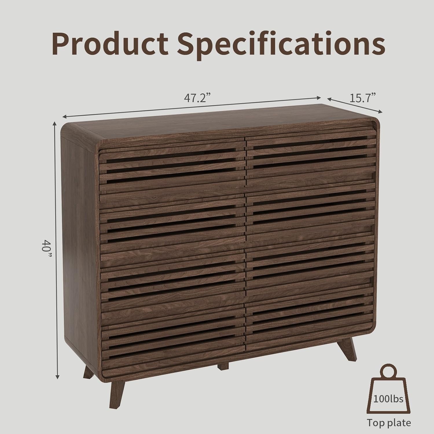 Dark Walnut Contemporary Dresser With Eight Drawers