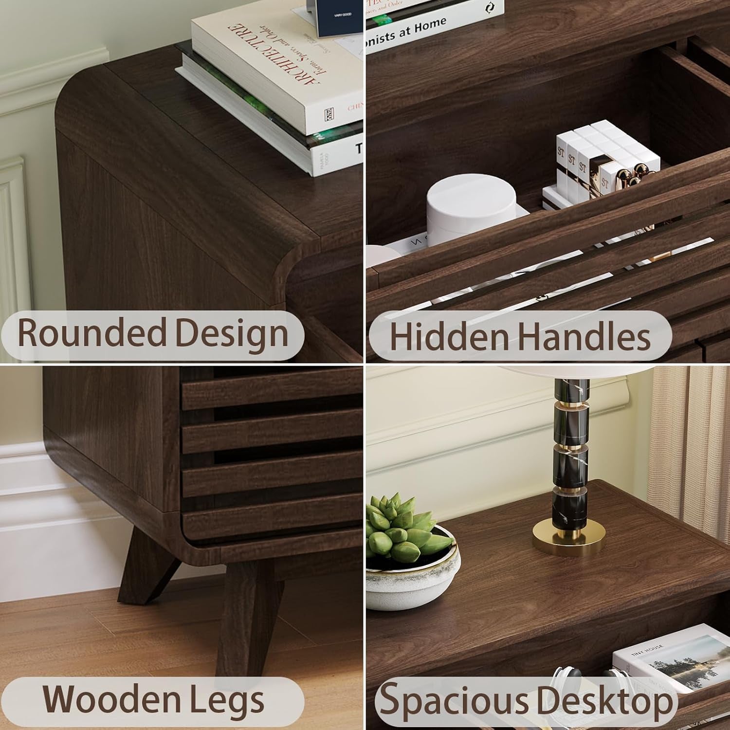 Dark Walnut Contemporary Dresser With Eight Drawers