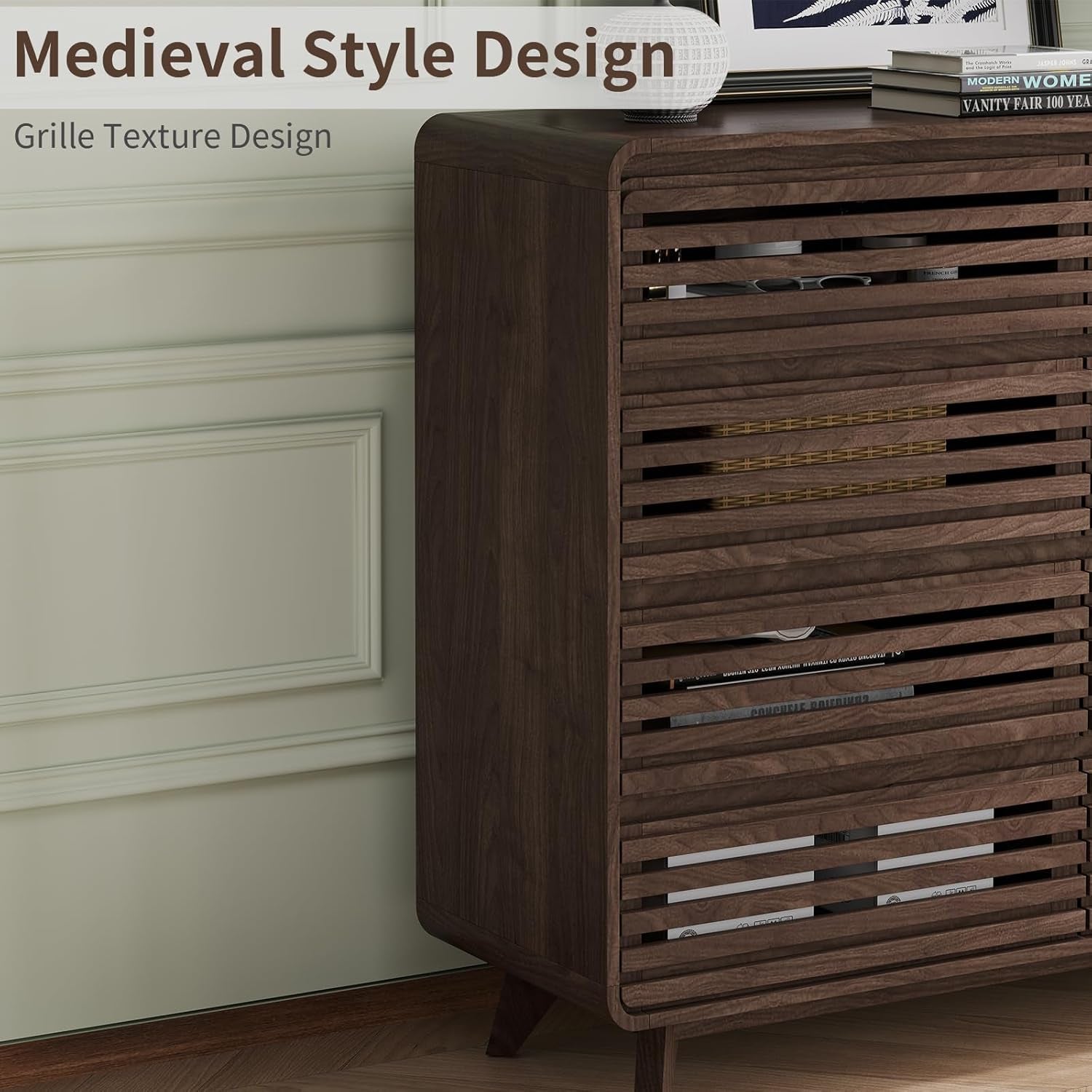 Dark Walnut Contemporary Dresser With Eight Drawers