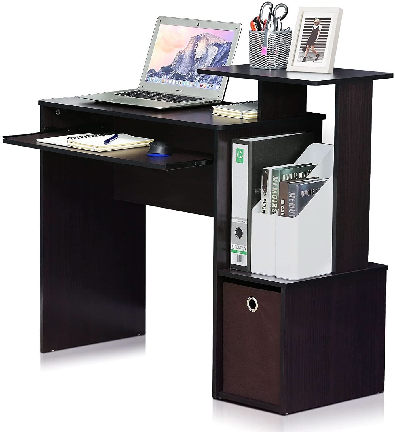 Dark Walnut Multipurpose Home Office Desk Regular Size