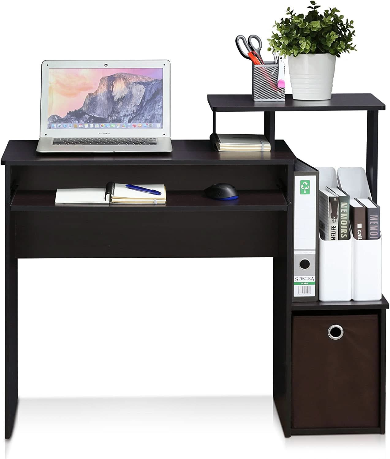 Dark Walnut Multipurpose Home Office Desk Regular Size