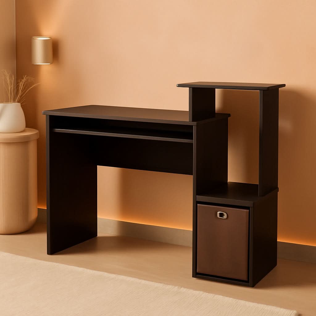 Dark Walnut Multipurpose Home Office Desk Regular Size