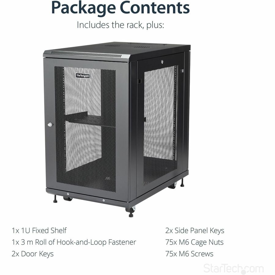 Data Center Server Rack - 18U Professional Enclosure | StarTech RK1833BKM