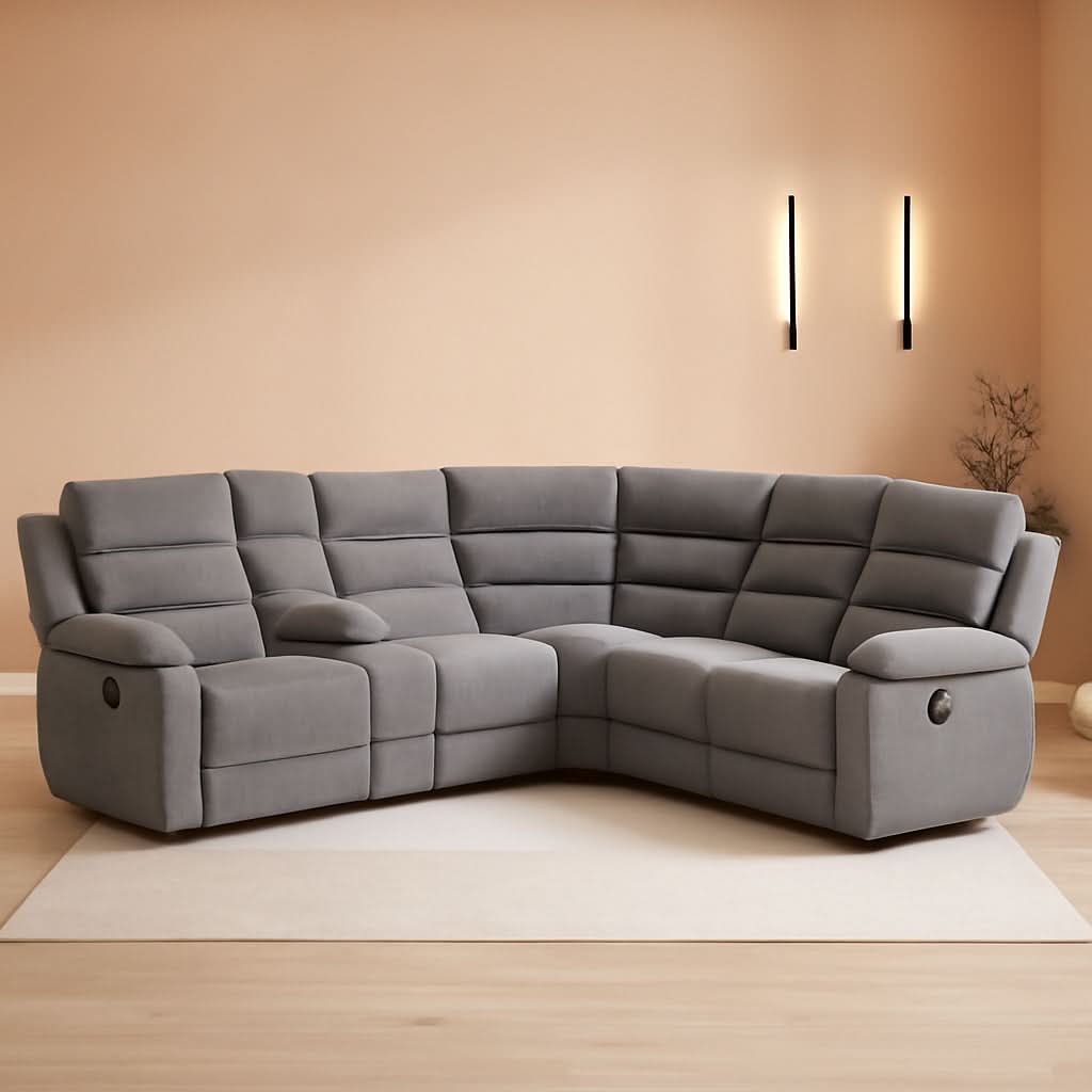 David 3-Piece Motion Sectional Sofa In Smoke Manual Reclining