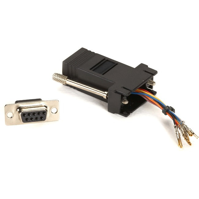 Db9 Female To Rj45F Modular Adapter Kit With Thumbscrews Black