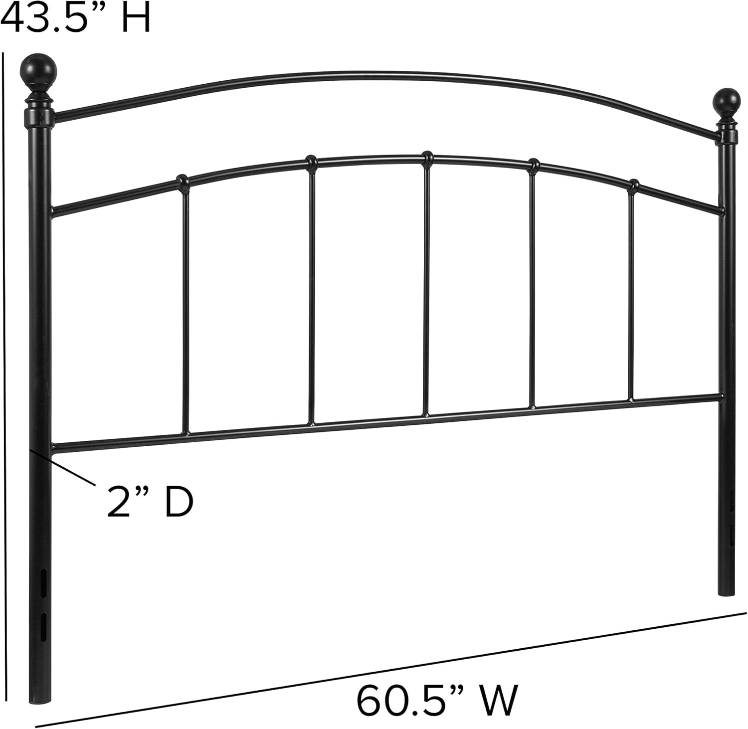 Decorative Black Metal Queen Size Headboard for Bedrooms