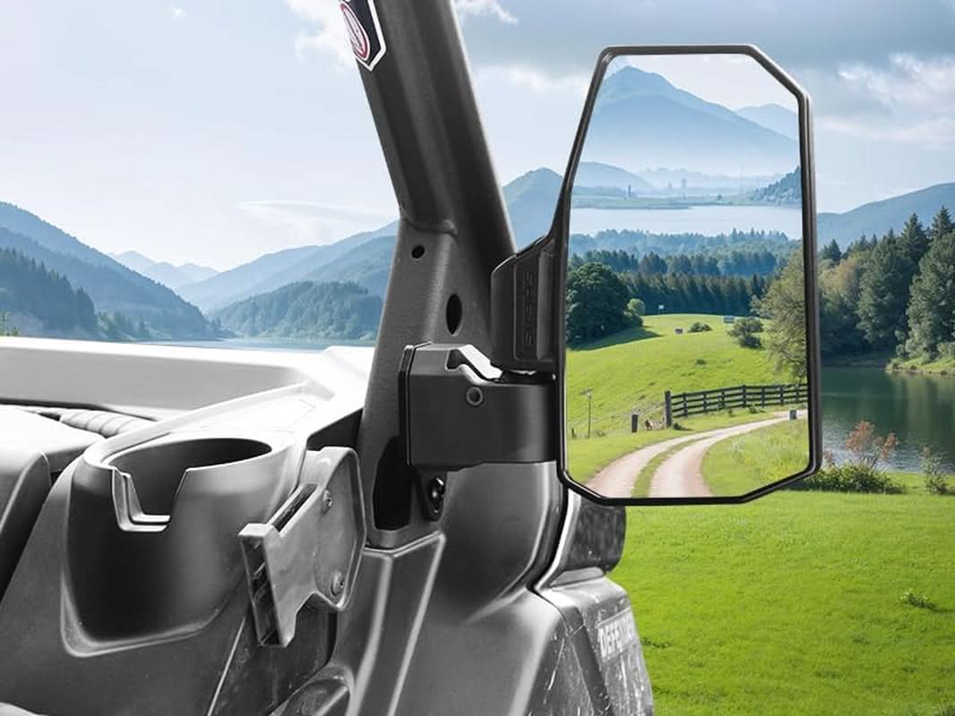 Defender Side Mirrors With Spring Back For Can Am Defender