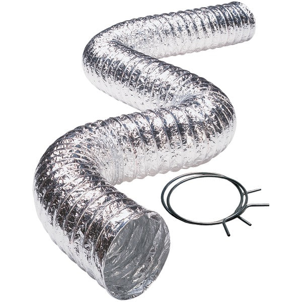 Deflecto FLXC0405 3-Ply 4-In. Class 1 Flexible Aluminum Duct with Spring Clamps