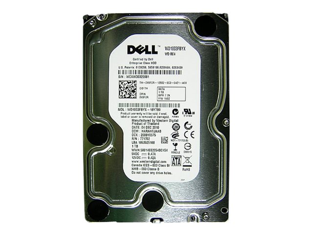 Dell - Hard drive - 1 TB - internal - 3.5 - 7200 rpm - refurbished - for PowerEdge R210
