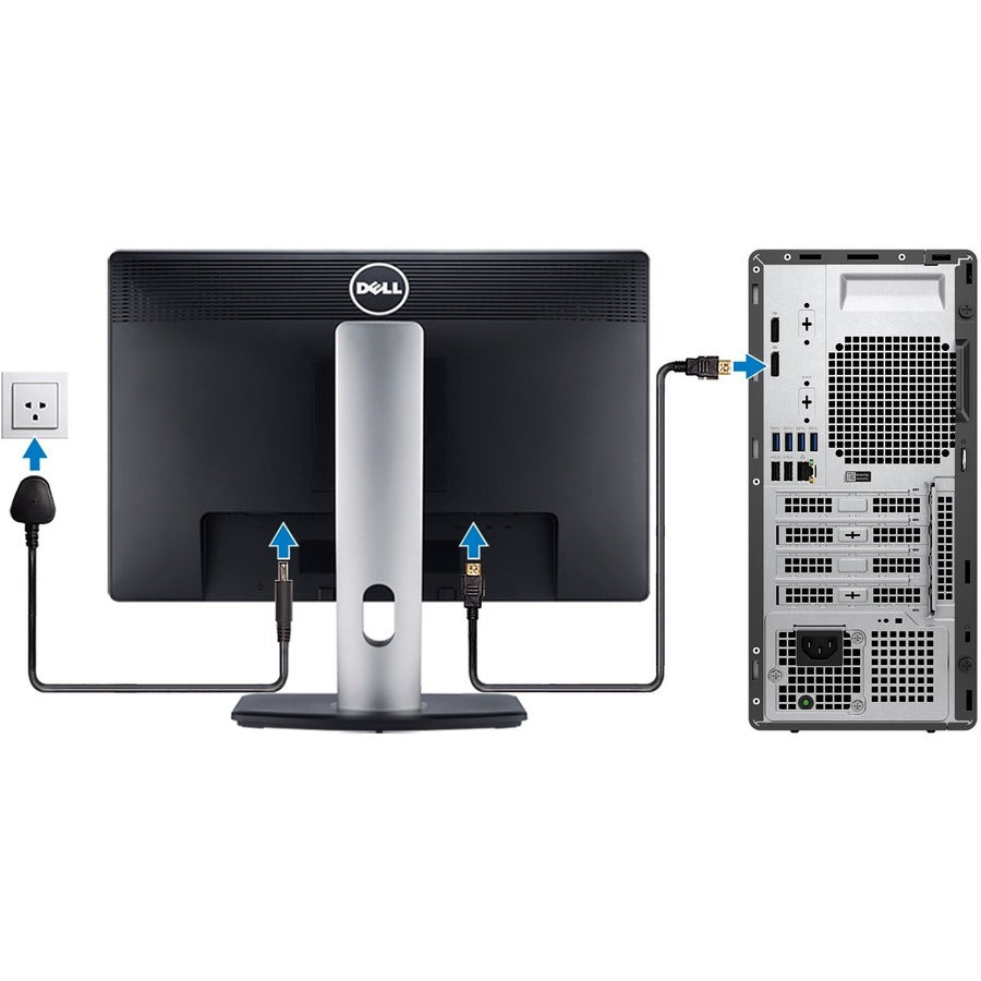 Dell OptiPlex 5000 Desktop Computer - Intel Core i5 12th Gen i5-12500 - vPro Technology - 8 GB - 256 GB SSD - Tower - Black HYDM3