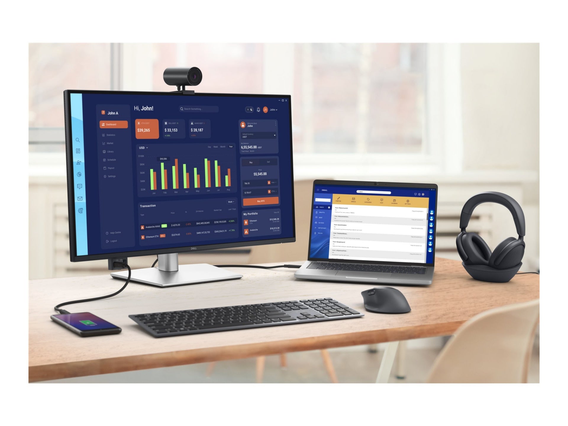 Dell P2725QE 27" 4K UHD LED Monitor with Anti-Glare for Professionals