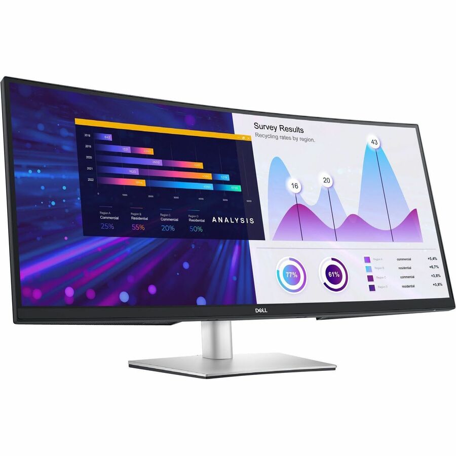 Dell P3424WE 34 Class UW-QHD Curved Screen LED Monitor - 21:9 - 34.1 Viewable - In-plane S