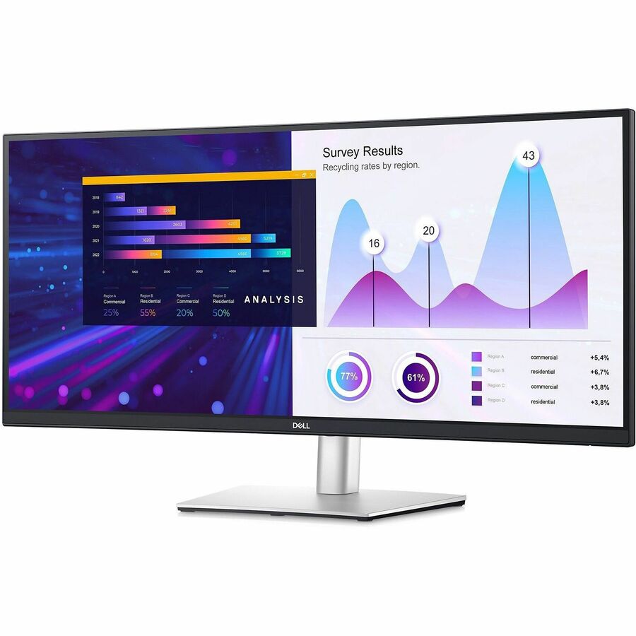 Dell P3424WE 34 Class UW-QHD Curved Screen LED Monitor - 21:9 - 34.1 Viewable - In-plane S