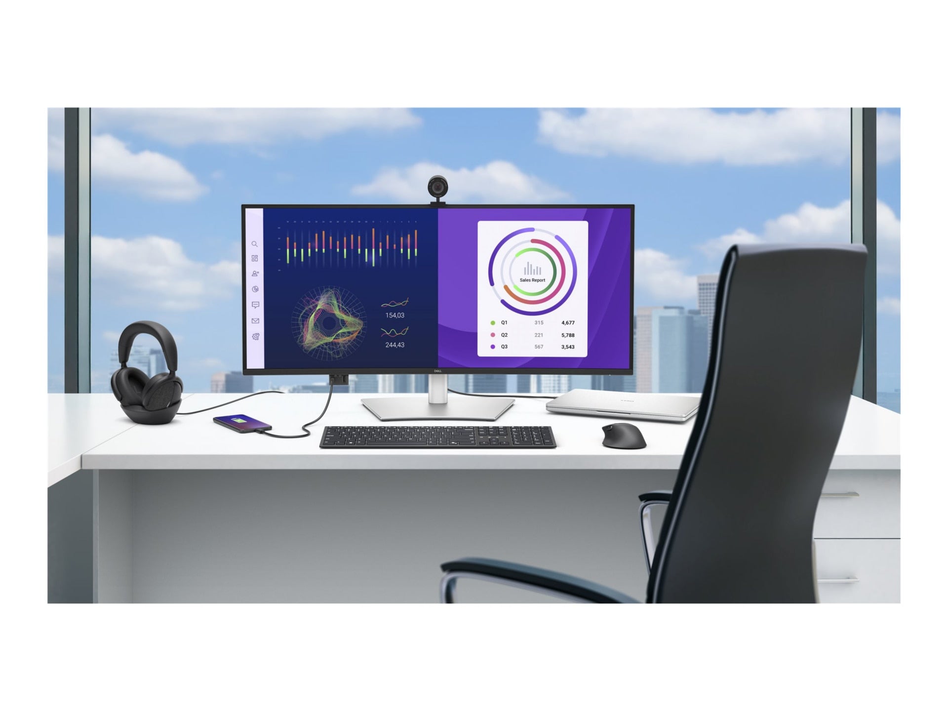 Dell P3425WE 34" Curved LED Monitor 3440x1440 Ultra-Wide Display