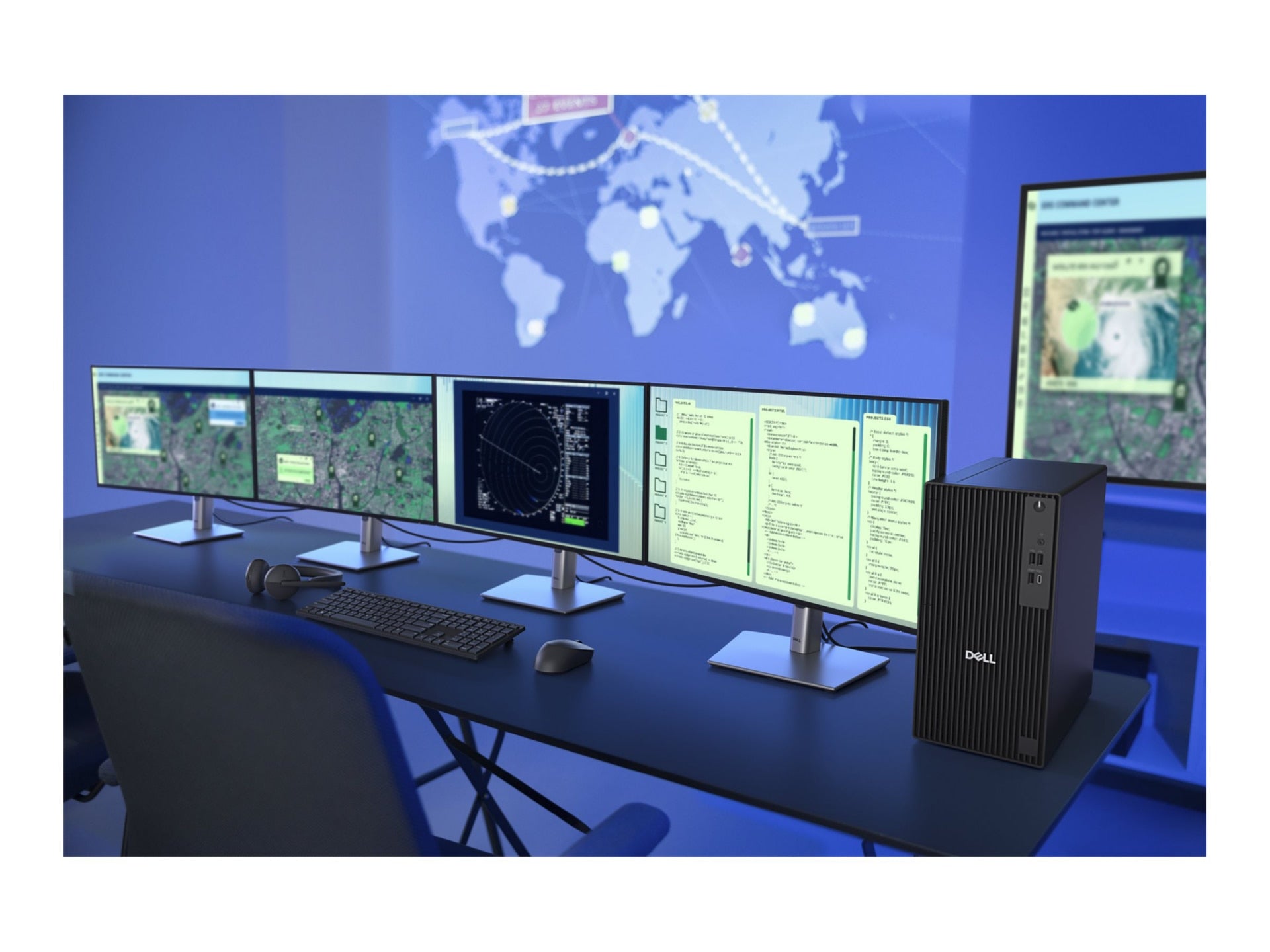 Dell Pro Tower QCT1250, 512GB TLC SSD, No Optical Drive, System Power Cord C13