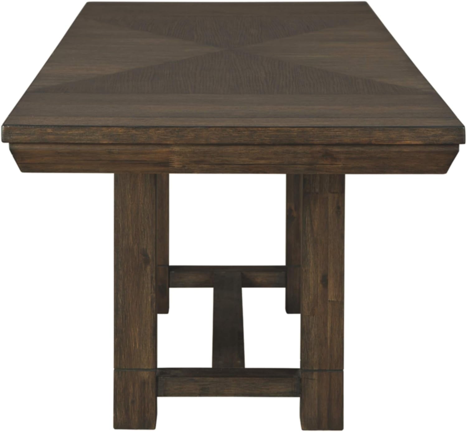 Dellbeck Casual Rectangular Dining Extension Table Seats Up To 8 Dark Brown