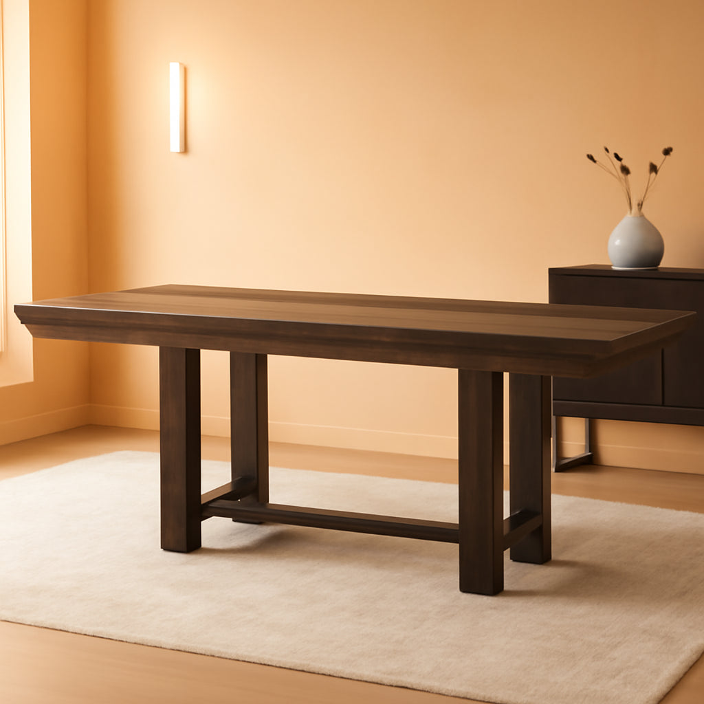 Dellbeck Casual Rectangular Dining Extension Table Seats Up To 8 Dark Brown
