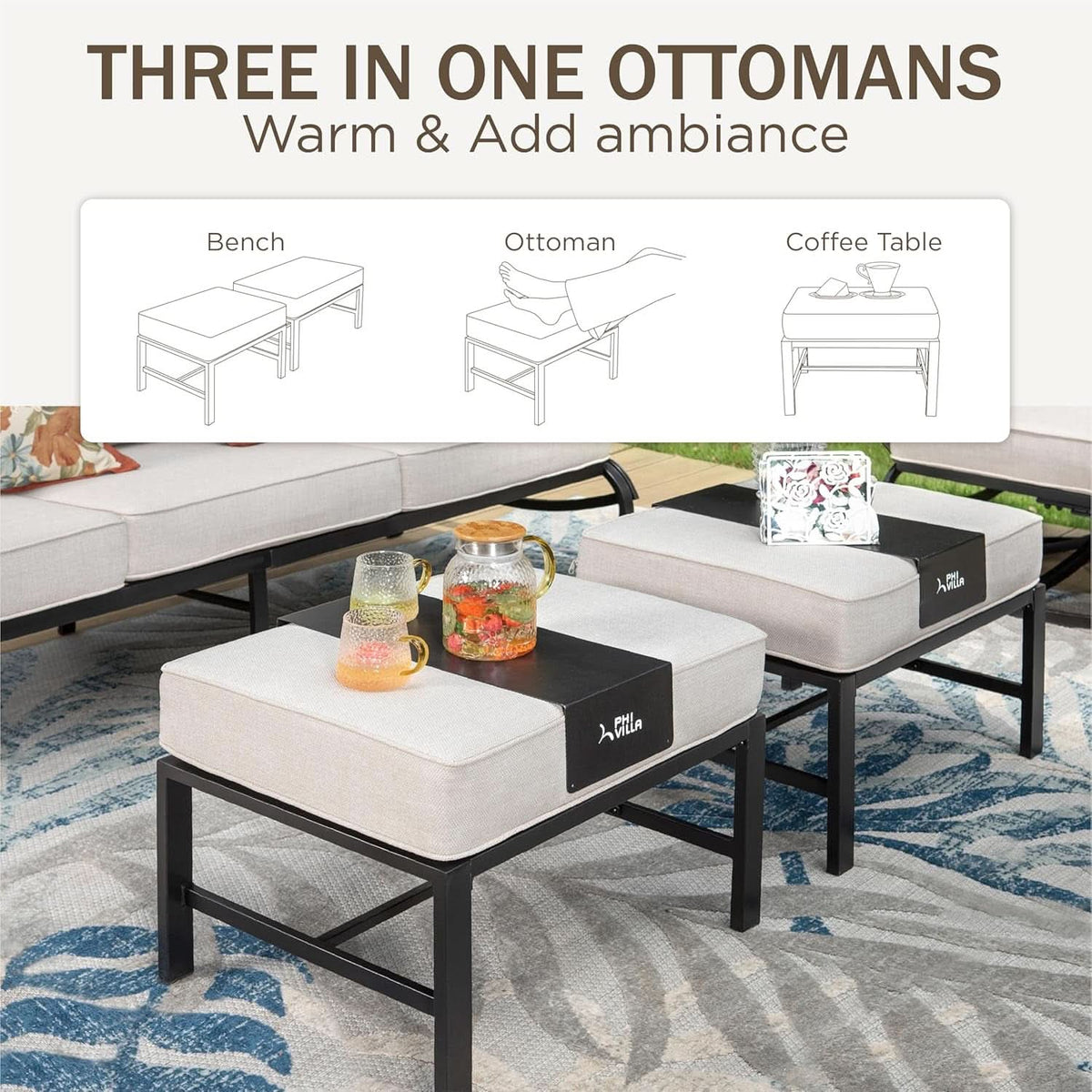 Deluxe 6 Piece Patio Furniture Set for Outdoor Comfort